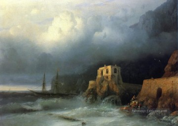 romantique romantisme Tableau Peinture - le sauvetage 1857 Romantique Ivan Aivazovsky russe